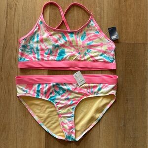 NWT Lands' End Girls XL+ Pink and Yellow Bikini Set
